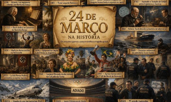 24 de março na história: de coroações e guerras a avanços científicos e tragédias globais