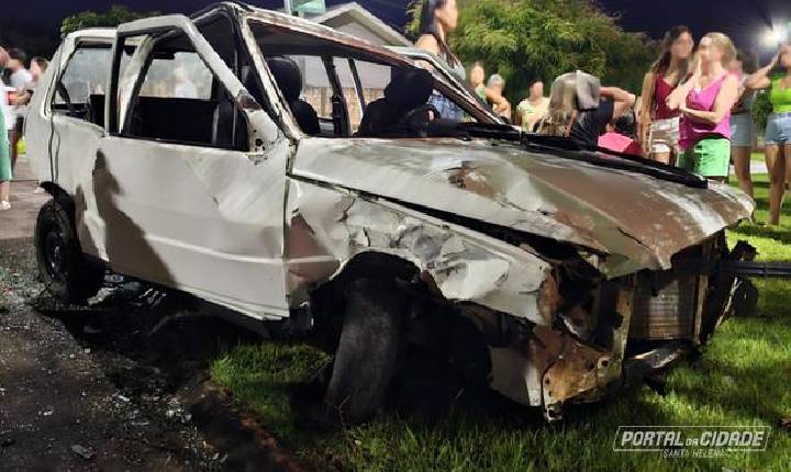 Acidente violento é registrado no bairro Cidade Alta em Santa Helena