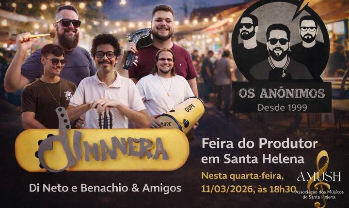 AMUSH promove atrações musicais nesta quarta-feira na Feira do Produtor em Santa Helena