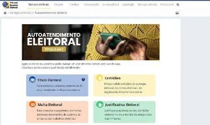 Atendimento online: Serviços eleitorais estão disponíveis pela Internet