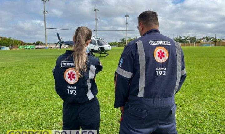 Morador de SH sofre infarto e é transferido de helicóptero para Cascavel