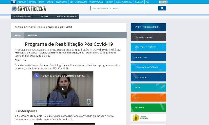 Município lança Programa de Reabilitação Pós-Covid