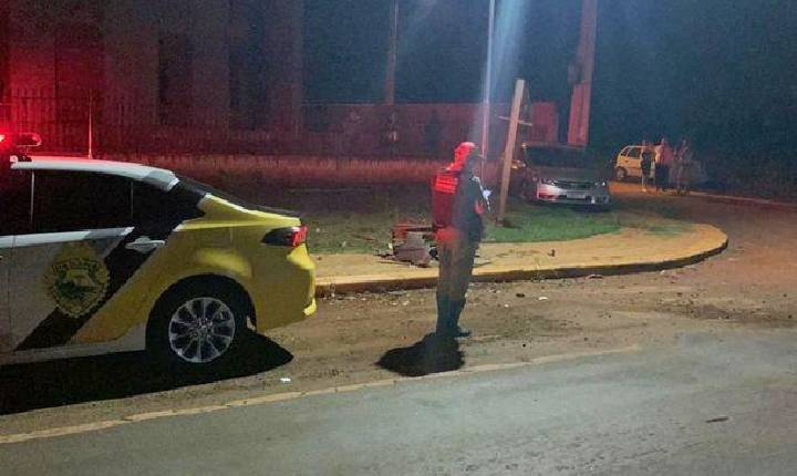 Policiais rodoviários registram acidente na PR-317, em Santa Helena