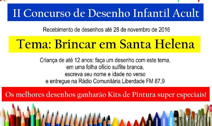 RELEMBRE ESSE PROJETO ACULT: Concurso de Desenho Infantil “Primavera em Santa Helena” mobilizou 80 crianças em 2015