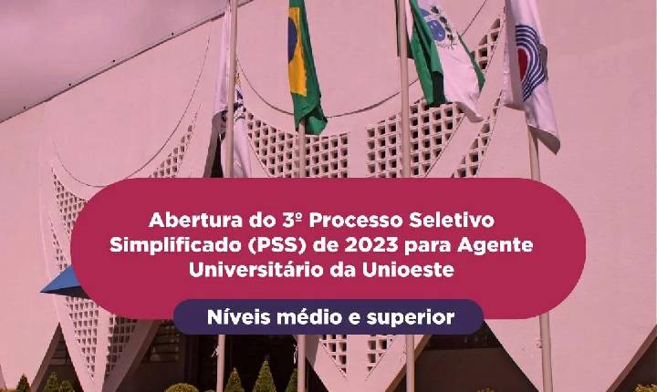 Unioeste abre seleção para 52 vagas de reserva de níveis superior e médio