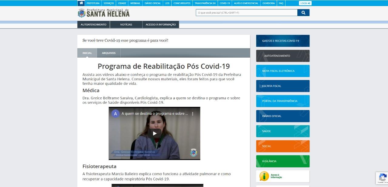 Município lança Programa de Reabilitação Pós-Covid