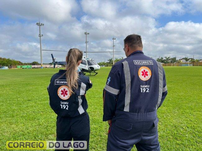 Morador de SH sofre infarto e é transferido de helicóptero para Cascavel