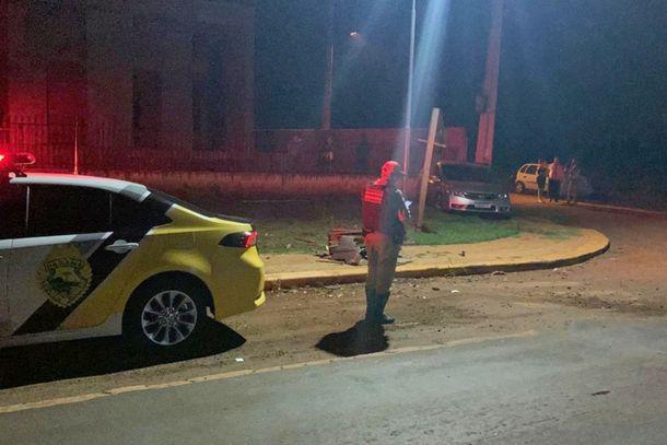 Policiais rodoviários registram acidente na PR-317, em Santa Helena