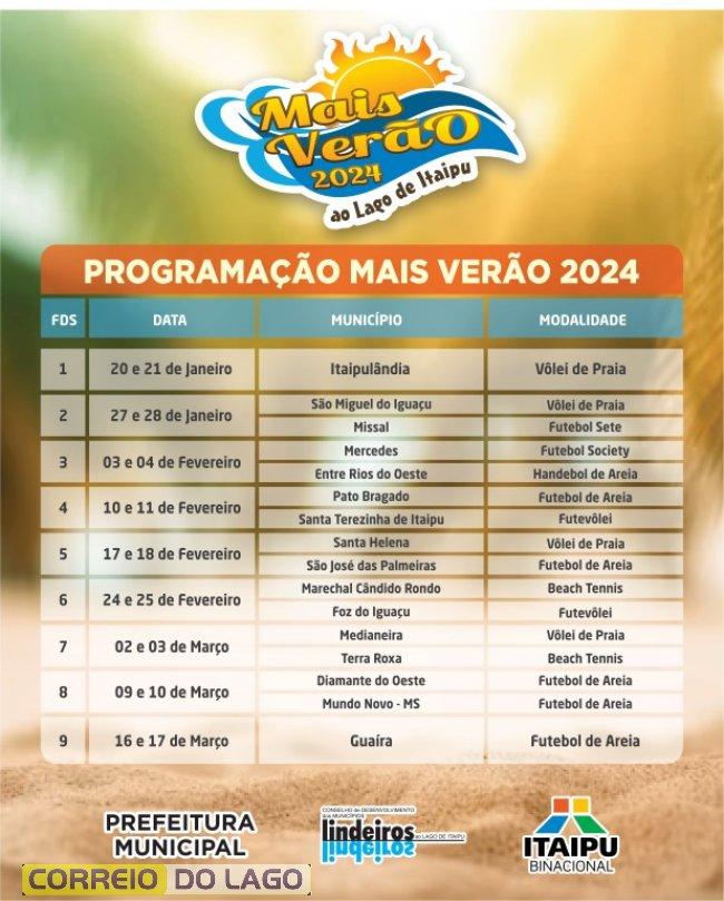 Mais Verão 2024 levará esporte, cultura e lazer para 16 municípios lindeiros