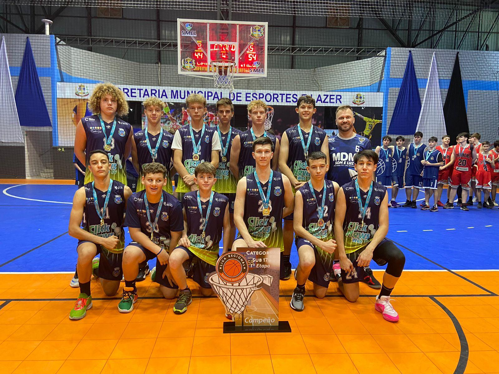 Sub-17 de Santa Helena é campeão da 1ª Etapa da Liga Regional de Basquete Masculino