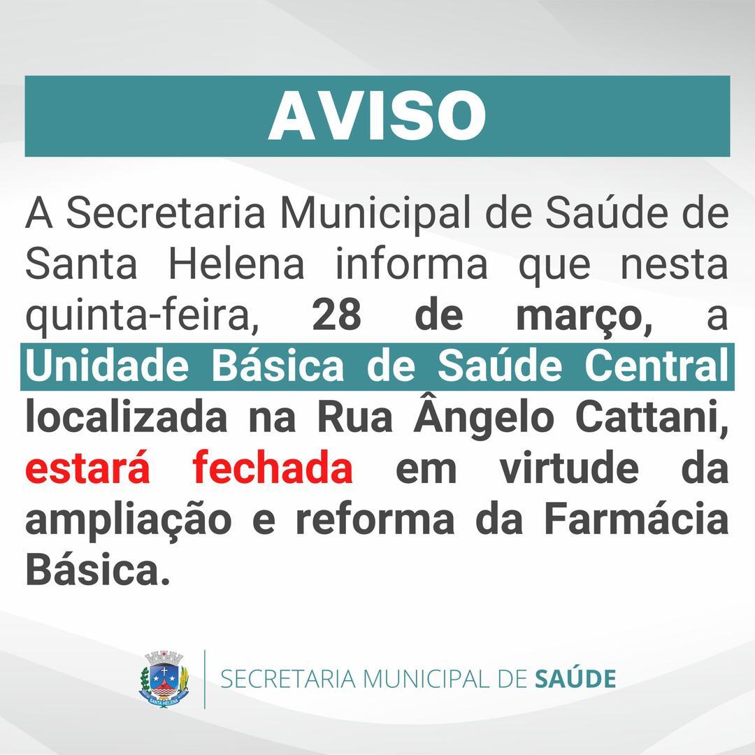 Unidade de Saúde da Ângelo Cattani fecha temporariamente nesta quinta-feira