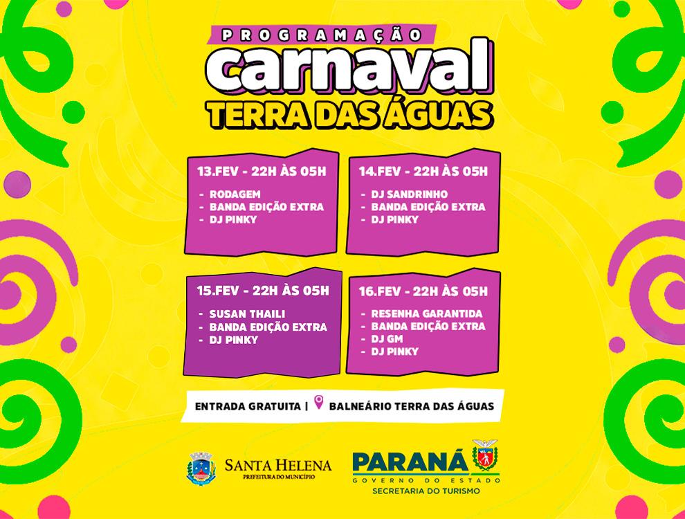 É hoje! Carnaval Terra das Águas agita o Balneário com quatro noites de festa e entrada gratuita