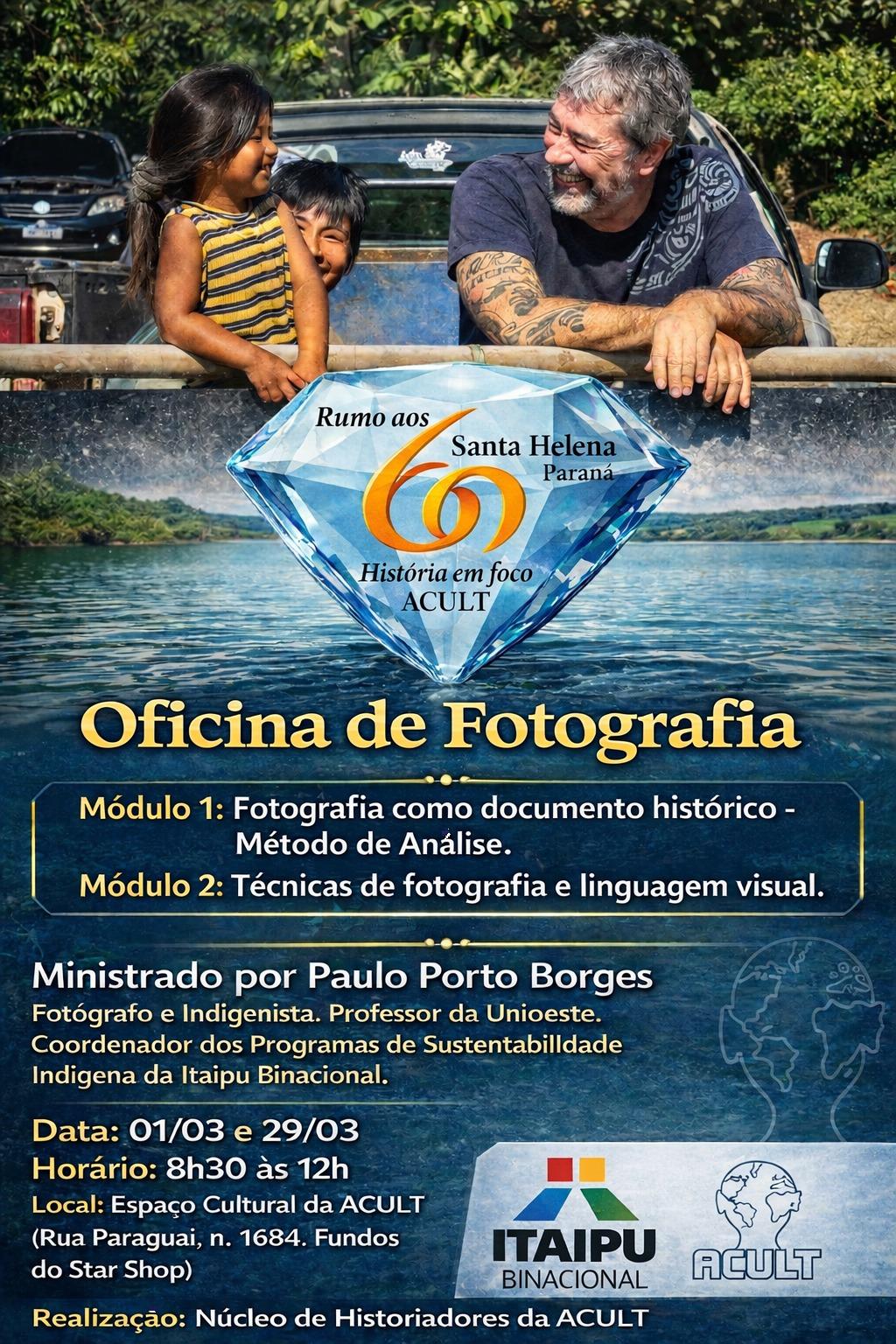 Rumo aos 60 anos de Santa Helena: ACULT promove oficina de fotografia com foco histórico