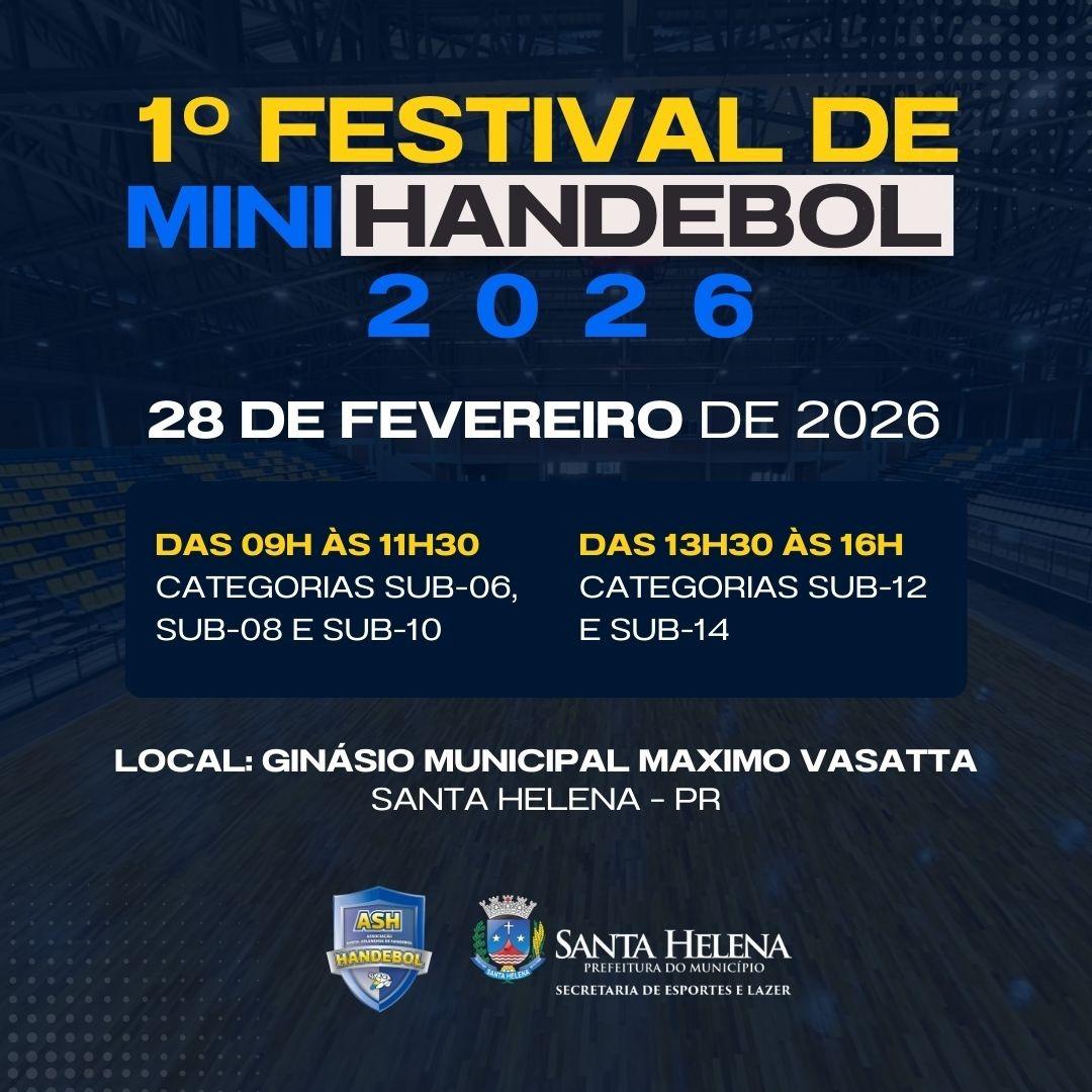 Santa Helena recebe 1º Festival de Mini-Handebol neste sábado