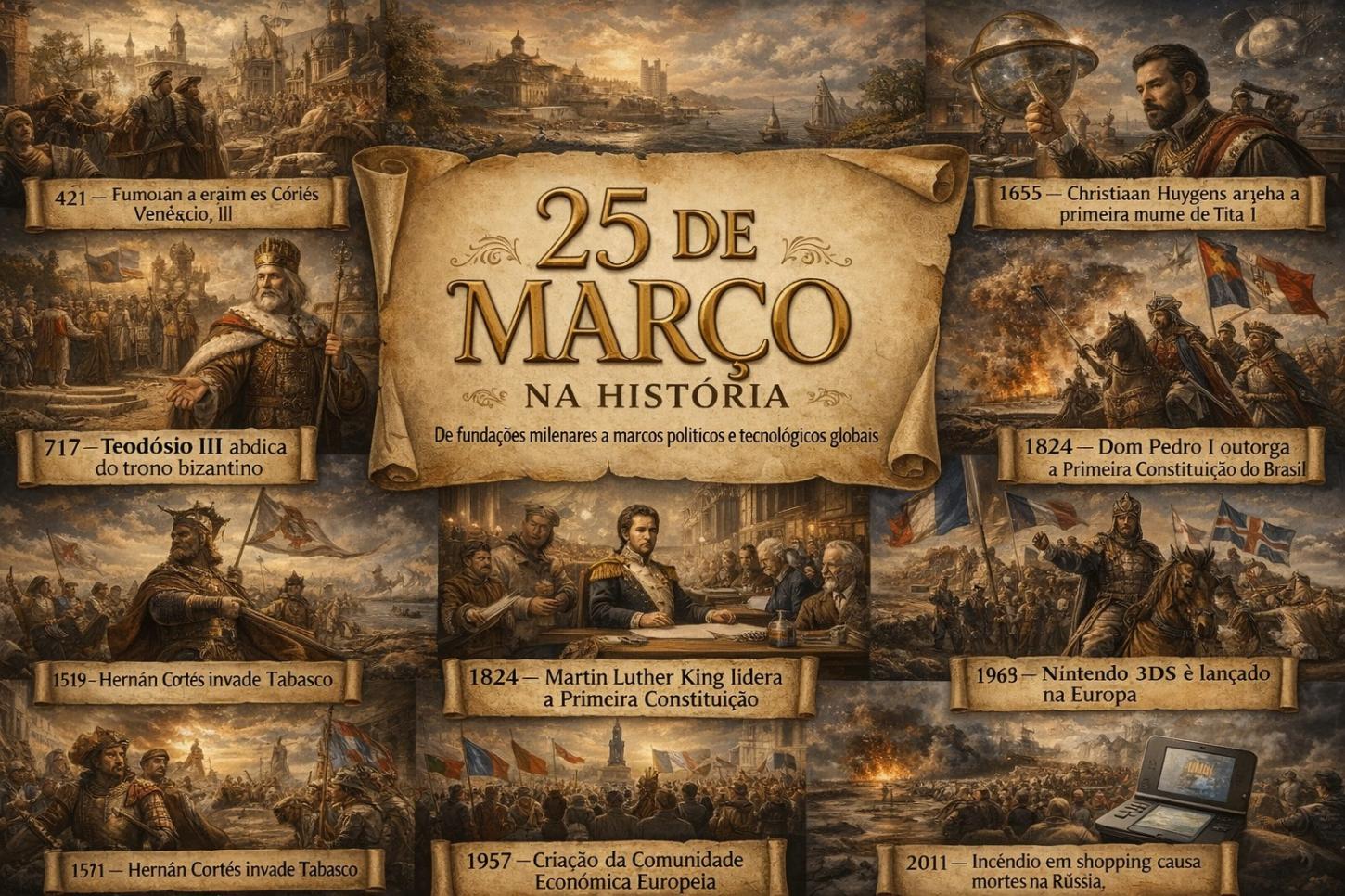 25 de março na história: de fundações milenares a marcos políticos e tecnológicos globais