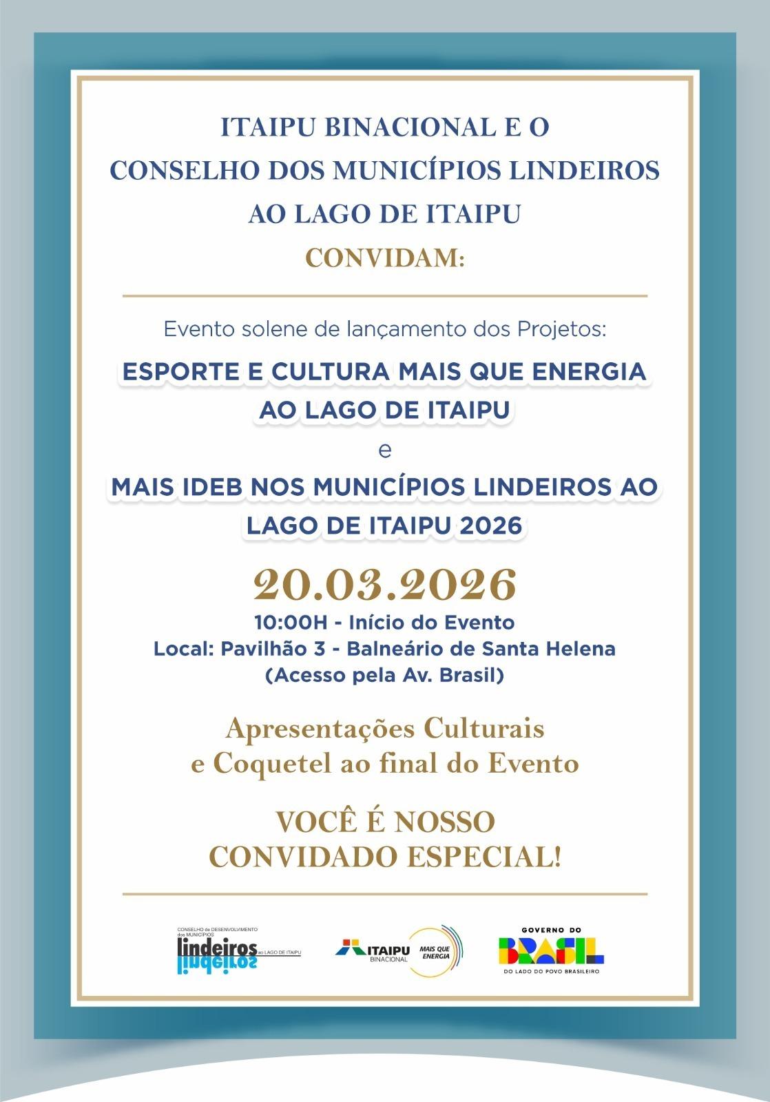 Santa Helena sedia lançamento de projetos da Itaipu com presença da ministra Gleisi Hoffmann