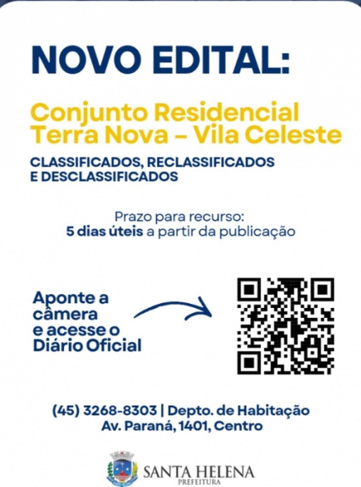 Confira a Lista: edital traz classificados para as moradias, em Vila Celeste